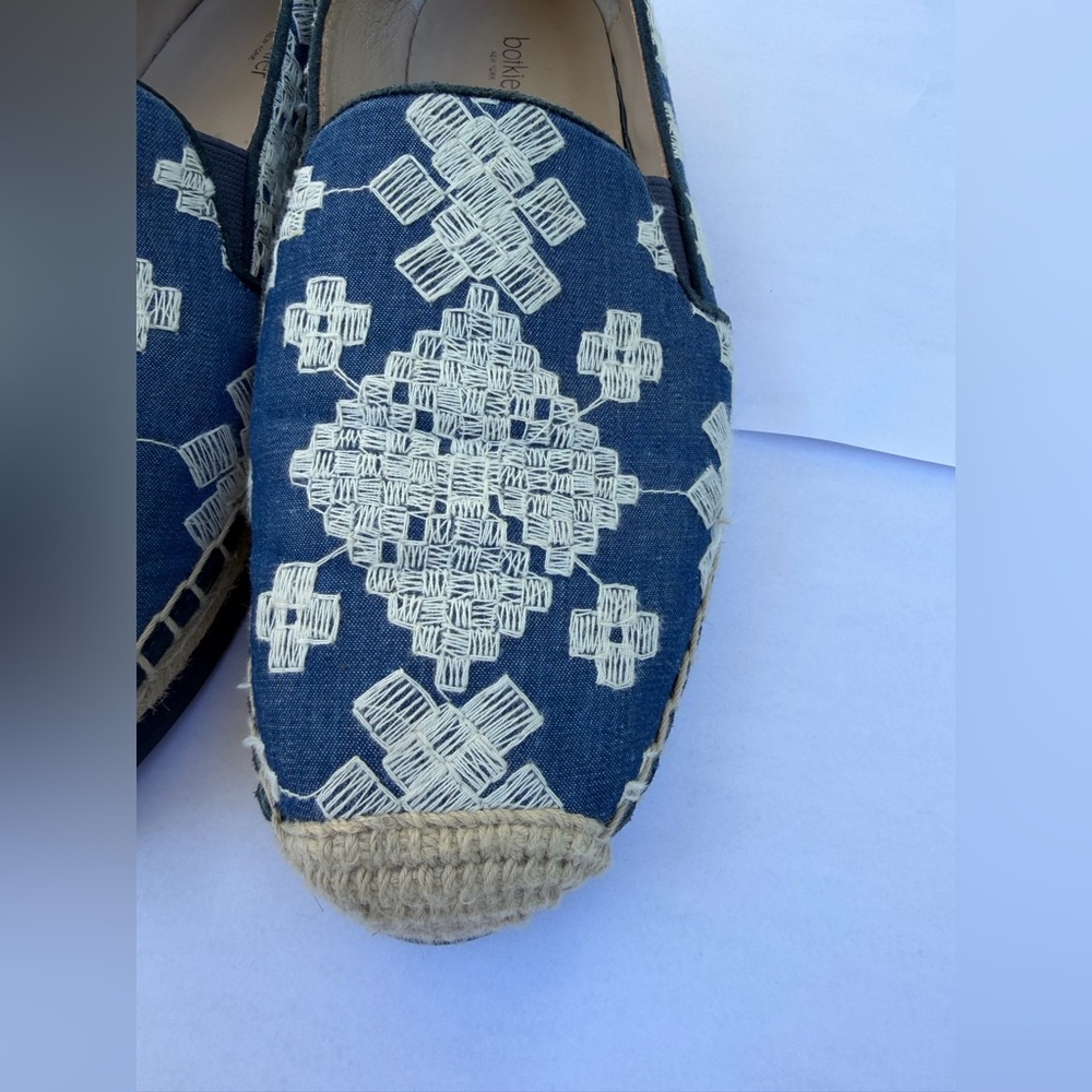 Botkier “Sara” Blue Embroidered Espadrilles – Size 10 – Geometric Embroidery - Picture 4 of 12